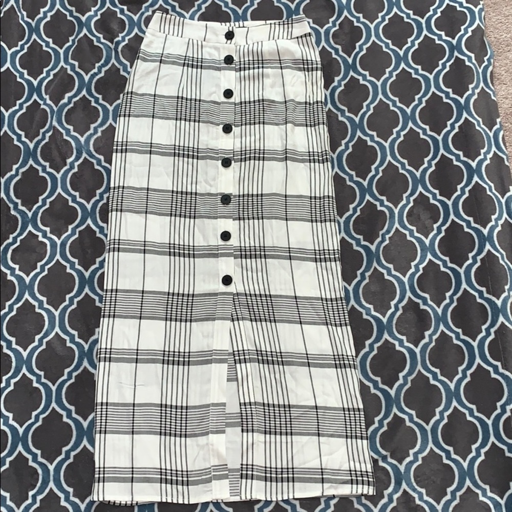 Plaid linen skirt